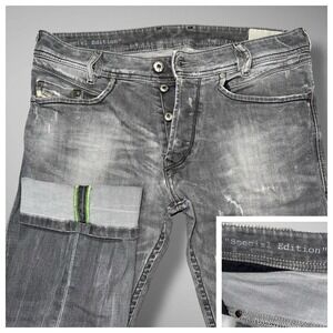 Diesel Jeans Mens 30x32 Gray Poiak SPECIAL EDITION Zipper‎ Pockets Stretch RARE